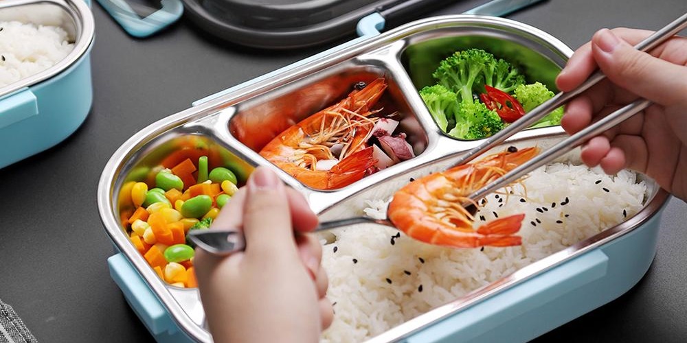 Acheter Boîte à déjeuner en acier inoxydable 304, chauffe-plats Portable de  voyage avec plat à Sauce intégré, couvercle étanche, récipient à déjeuner